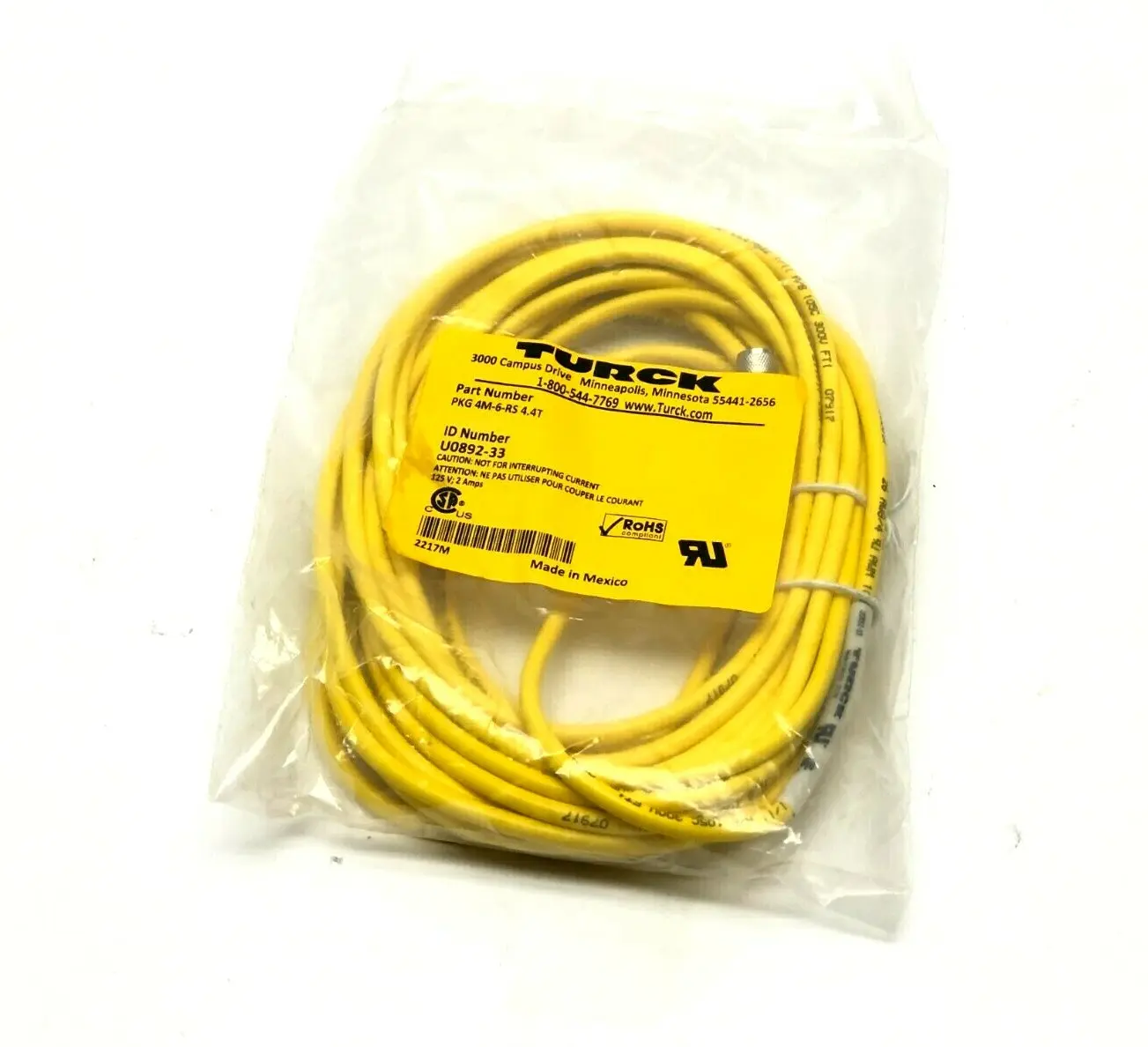 NEW TURCK DOUBLE ENDED CORDSET M8 TO M12 U0892-33