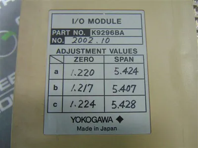 Yokogawa K9296BA 38 Channel I/O Module without cover Used