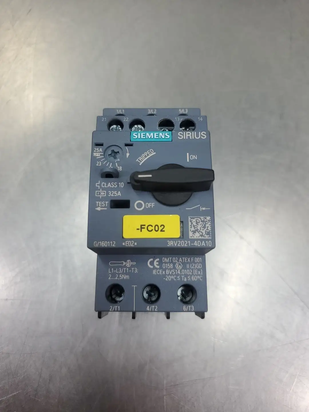 USED Siemens 3RV2021-4DA10 SIRIUS Circuit Breaker, 25A