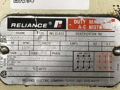 USED RELIANCE ELECTRIC 1MAF9350-G2-RJ