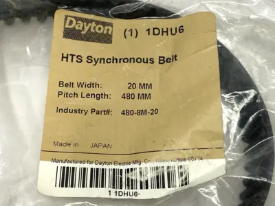 New | in-Stock Dayton Timing Belt Neoprene 60 Teeth 480mm Length 20mm Width 480-8M-20 Belts Michigan US | Maverick Industrial Sales #1395668