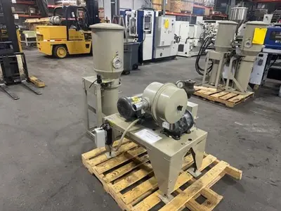 USED CONAIR PD-5 5 HP VACUUM PUMP WITH DUST COLLECTOR