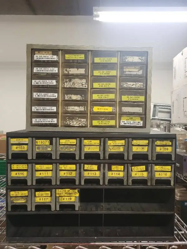 Metal Drawer Storage Cabinets with Assorted Hardware Bins