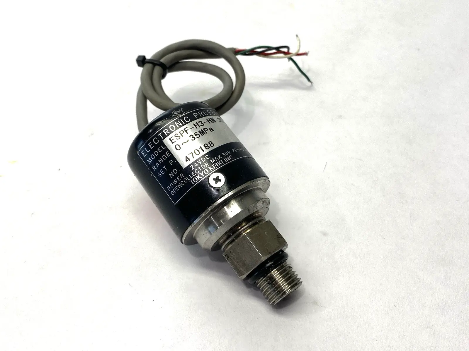 USED TOKYO KEIKI ELECTRONIC PRESSURE SWITCH 0-35MPA 24VDC SHORT LEAD