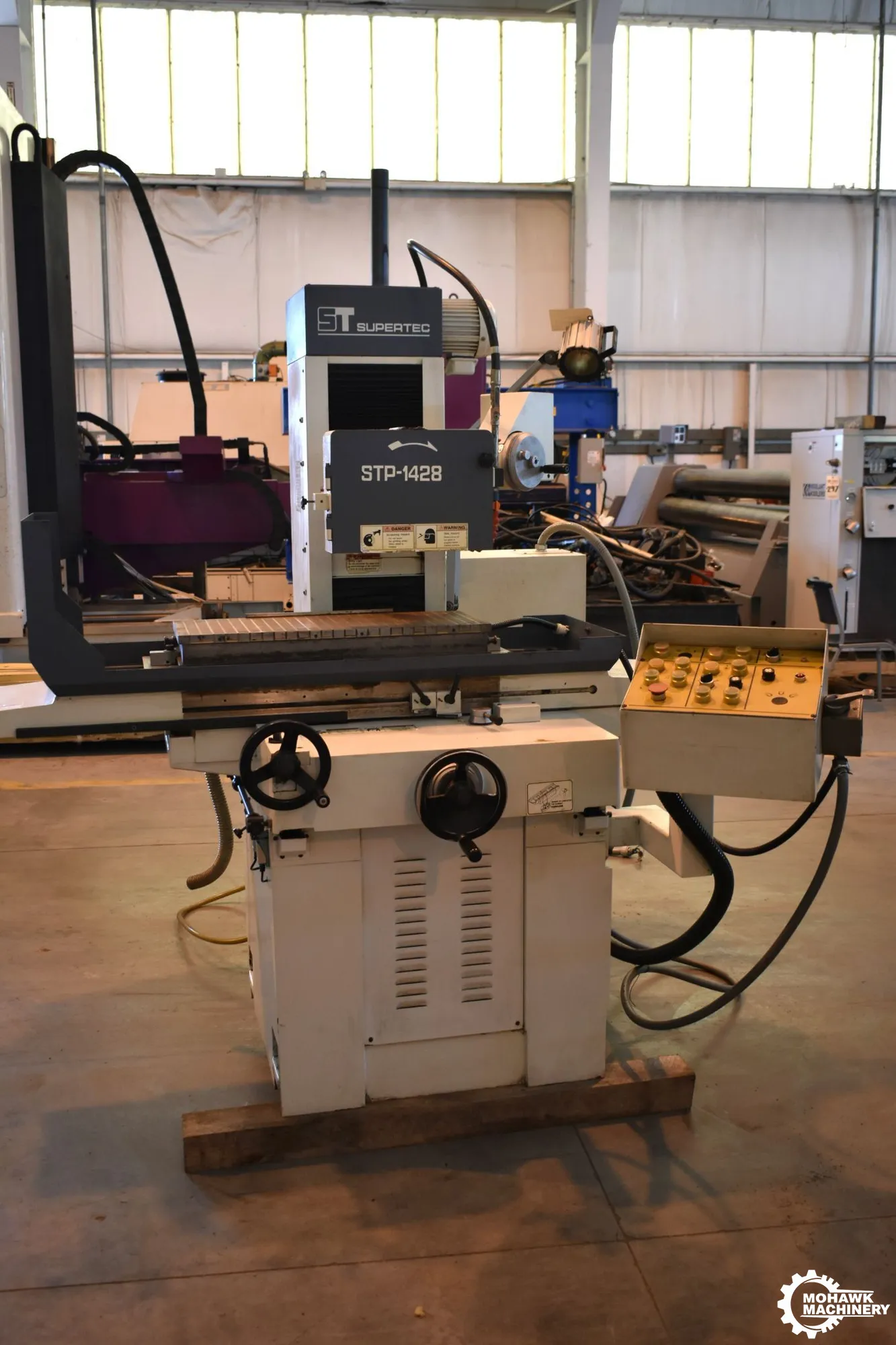 12" x 24" SUPERTEC "STP1428A" AUTOMATIC SADDLE-TYPE HORIZONTAL-SPINDLE SURFACE GRINDER w/ELECTRO-MAGNETIC CHUCK