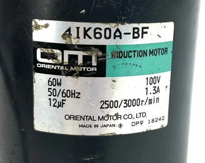 USED ORIENTAL MOTOR 4IK60A-BF