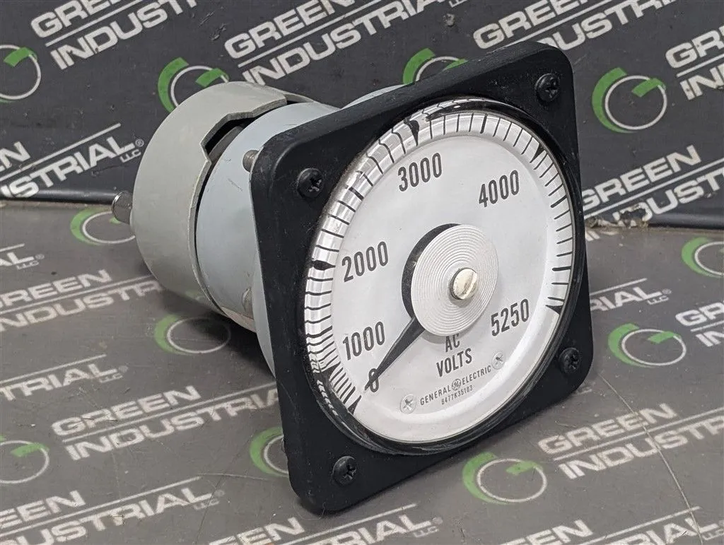 General Electric 50-103021PZUL2 AB40 AC Voltmeter 0-5250 AC Volts Used