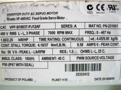 USED Allen-Bradley VPF-B1003T-PJ12AF
