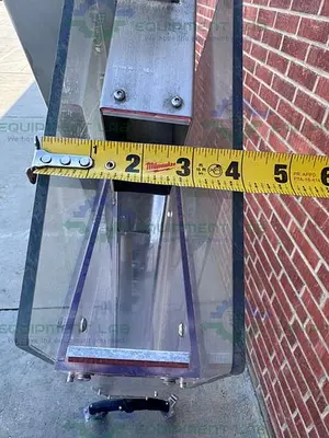 USED OMEGA DESIGN CORP 10 GALLON STAINLESS STEEL HOPPER 8' HEIGHT