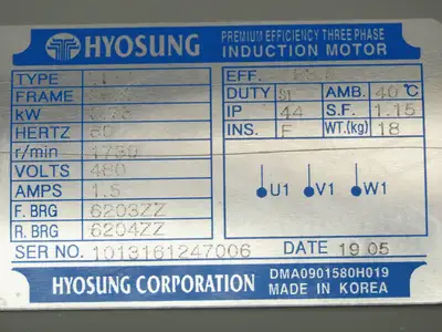 Nara MG 181F Gearmotor 180:1 Ratio 10rpm .75kw 480V 3PH Inline Parallel Shaft