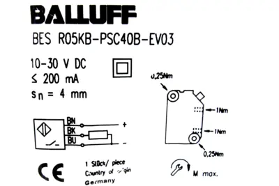 NEW BALLUFF BES R05KB-PSC40B-EV03 SENSOR BESR05KBPSC40BEV03