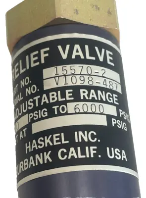 NEW HASKEL 15570-2 RELIEF VALVE 155702
