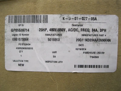 NEW Allen-Bradley 20G-11ND034AA0NNNNN