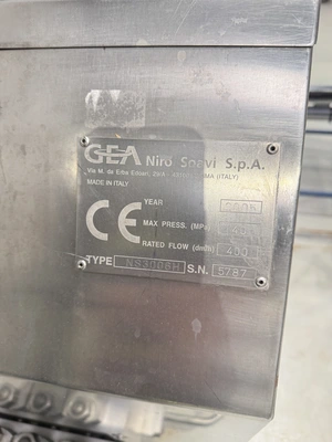 350 LPH GEA Niro Soavi Type NS3006H Homogeniser