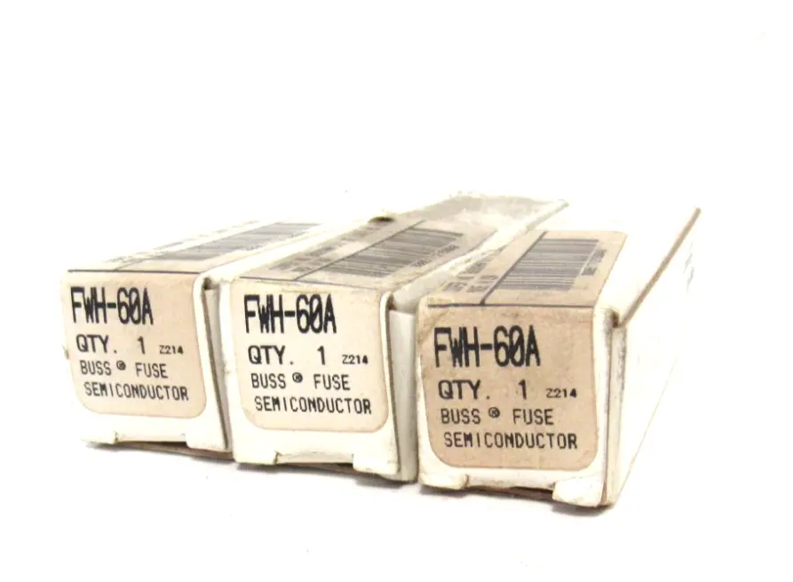 LOT OF 3 NEW BUSSMANN FWH-60A FUSES FWH60A