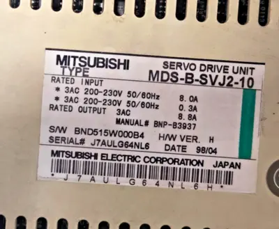 MITSUBISHI MDS-B-SVJ2-10 MDSBSVJ210 SERVO DRIVE MELDAS AC UNIT