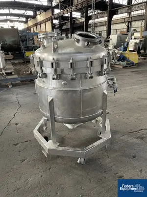 USED Brighton 100 Gal Brighton Jacketed Receiver, 316L S/S, 50/50#