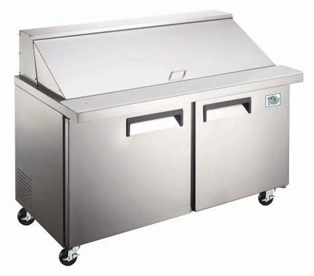 Elite Stainless Steel 2 Door 36" Mega Top Sandwich Prep Table on Castors