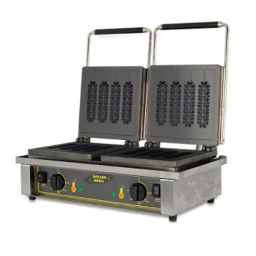 Equipex GED80 Double Specialty Waffle Maker w/ Cast Iron Grids, 3300W