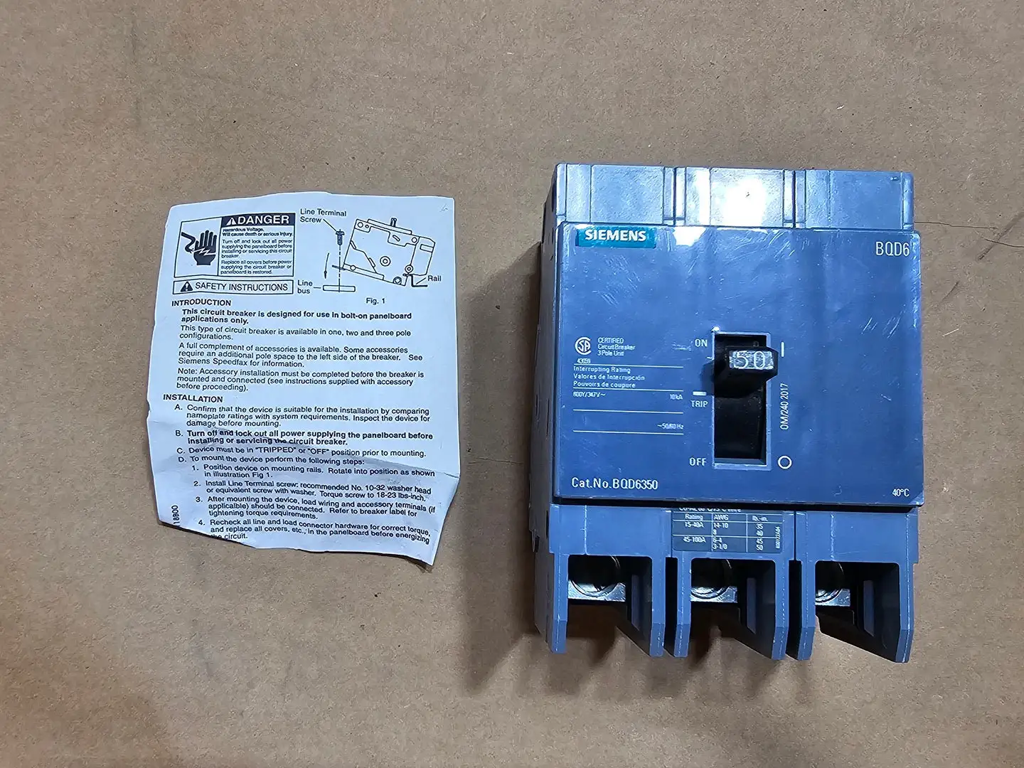 New | in-Stock SIEMENS BQD6350 Switchgears British Columbia CA | Lenmark #913678