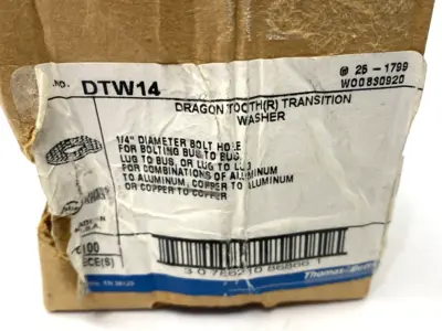 New | in-Stock Thomas & Betts Dragon Tooth Transition Washer 1/4" Diameter Hole LOT OF 52 Hardware Washers Michigan US | Maverick Industrial Sales #1394885