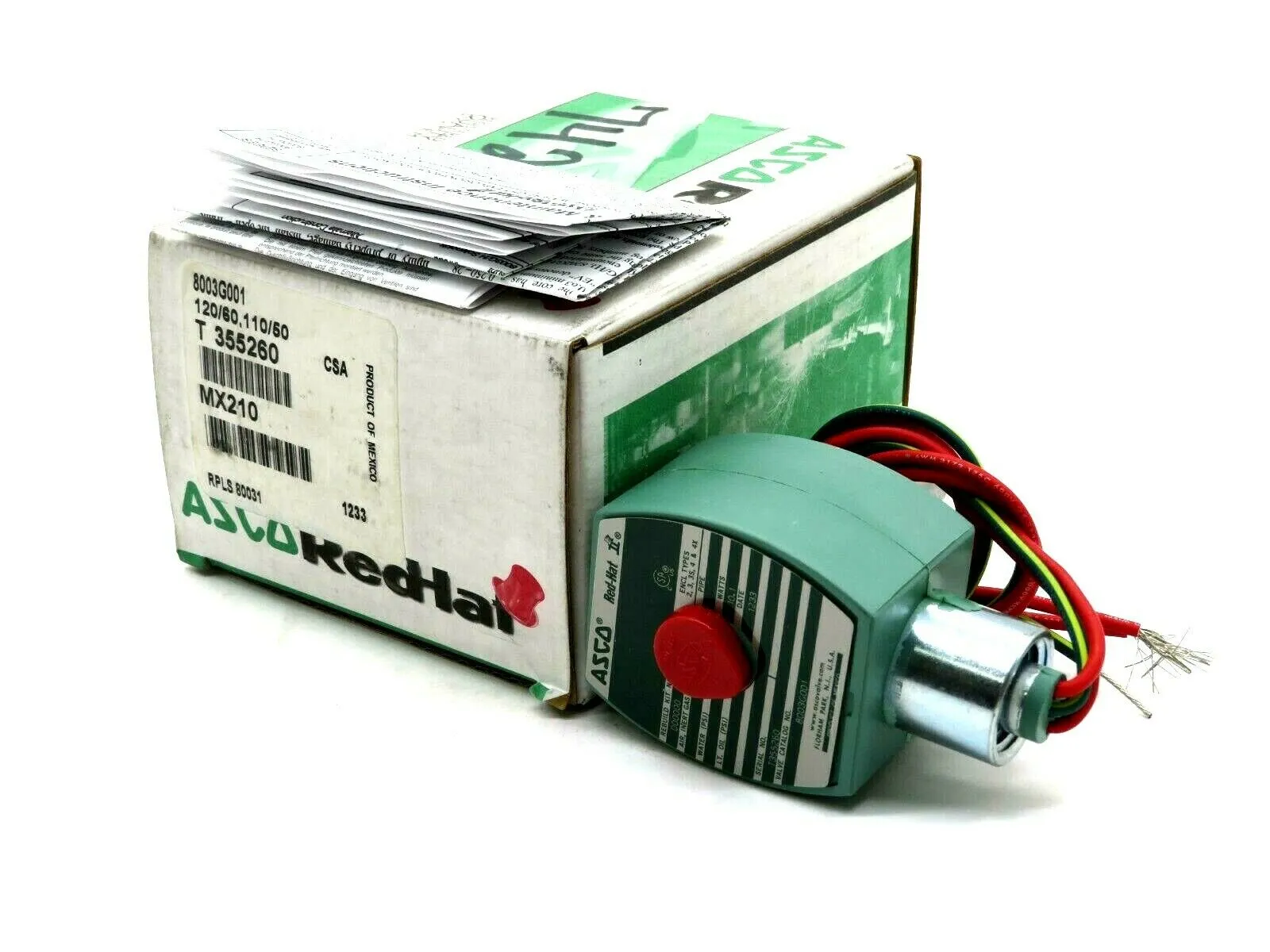 NEW ASCO 8003G001 VALVE 120/60, 110/50