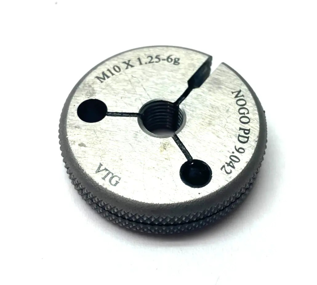 USED VERMONT GAGE THREADED RING GAUGE M10X1.25-6G NOGO PD 9.042