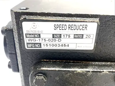 USED IRONHORSE MOTOR 3/4HP W/ WG-175-020-D WORM GEARBOX 20:1