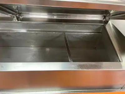 Used Randell Used Randell CR9074-290 Refrigerated Countertop Condiment Prep Table 74"W 120V Food Prep Tables Illinois US | Falcon Restaurant Supply #1376411