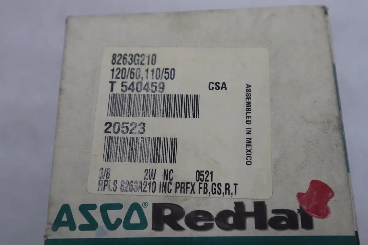 NEW ASCO 8263G210 SOLENOID VALVE 120/60 110/50 STOCK 2232-A