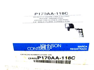 NEW JOHNSON CONTROLS P170AA-118C PRESSURE FAN CONTROL P170AA118C