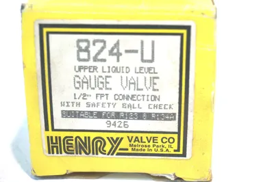 NEW HENRY VALVE CO. 824-U GAUGE VAVLE 1/2" 824U