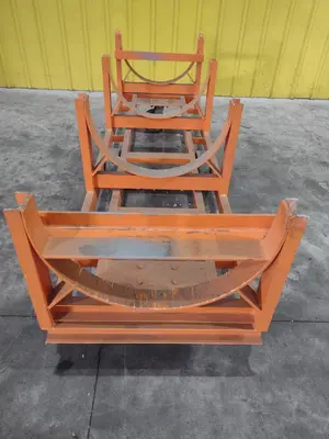 (2) 84" X 28" HEAVY DUTY PIPE TOW CARTS: STOCK #23689