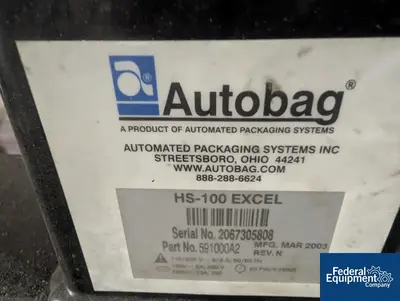 N/A Autobag Bagging System, Model HS-100 Excel, Portable