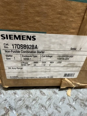 NEW Siemens 17DSB92BA