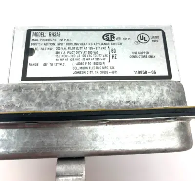 New | in-Stock Johnstone Air Flow Switch RH3A9 Pressure Switches Michigan US | Maverick Industrial Sales #1400703