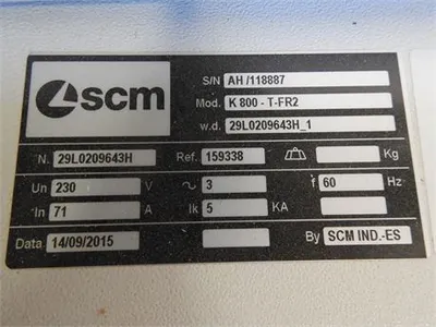 SCM K800 T-FR2 Edgebander