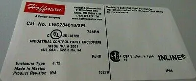 NEW HOFFMAN LWC234616 ENCLOSURE LWC234616/SPL TYPE 4,12 230x460x260