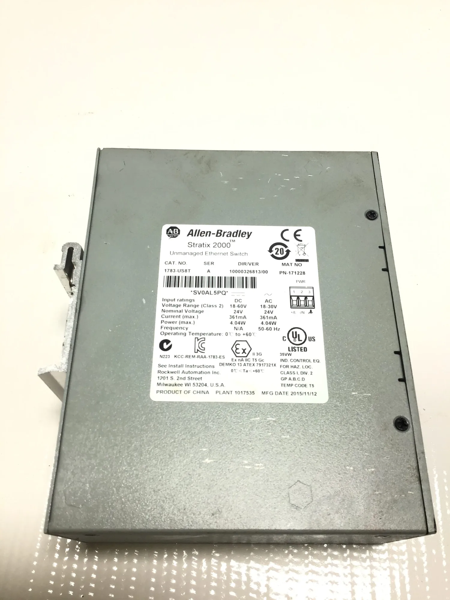 Allen-Bradley 1783-US8T Stratix 2000 Unmanaged Ethernet Switch