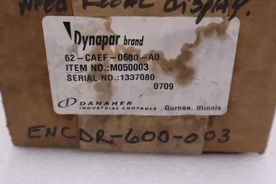 Danaher Controls Item: M050003 Encoder 62-CAEF-0600-A0-00 NEW IN BOX STOCK GF69A