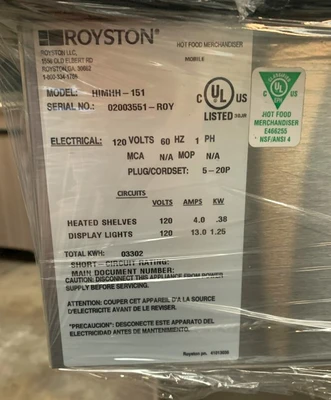 1-0448 Royston Hen House Hot Case Food Merchandiser