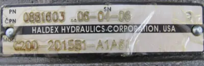 NEW HALDEX C200-2015B1-A1A81 PUMP 0881603 C2002015B1A1A81