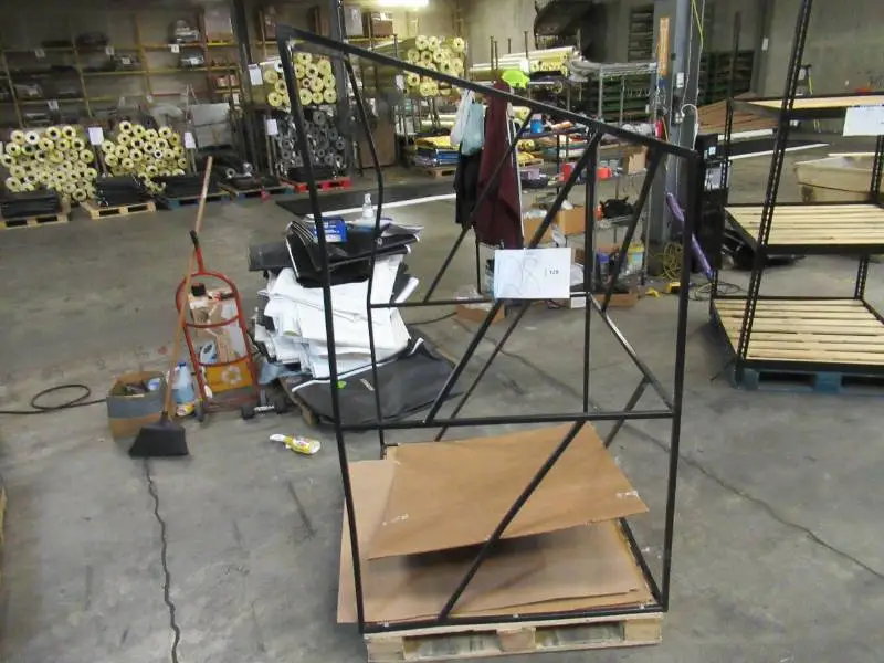 Welded Black Metal Frame Built to Fit Onto Pallets with Angled Roof - Perfect for Projects