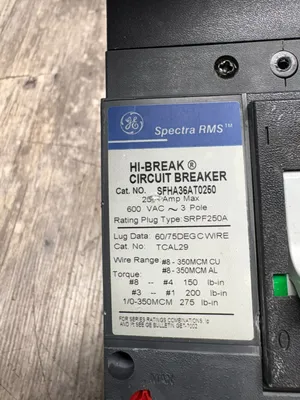 Used GENERAL ELECTRIC SFHA36AT0250 Circuit Breakers South Carolina US | ESS Industrial Equipment Sales #1251269