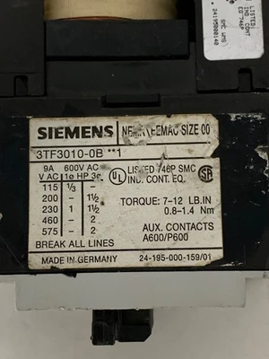 USED Siemens 3TH4022-0B