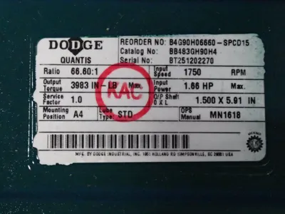 USED DODGE BALDOR BB483GH90H4