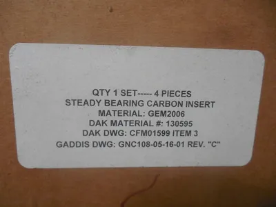 Qty. 4 Gaddis CFM01599 Steady Bearing Carbon Insert GEM2006 New NIB