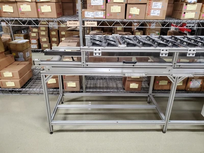 USED DYNAPACE 120" CHAIN RAIL CONVEYOR WITH COOLING FANS