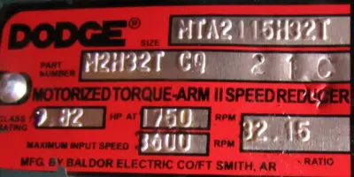 NEW DODGE MTA2115H32T GEAR REDUCER 32.15:1 M2H32T-21C M2H32T-CQ