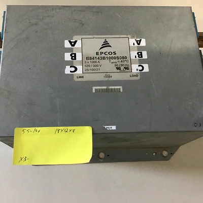 EPCOS B84143B1000S080 Power Line Filter Module 300/520V 50/60Hz 3 x 1000A